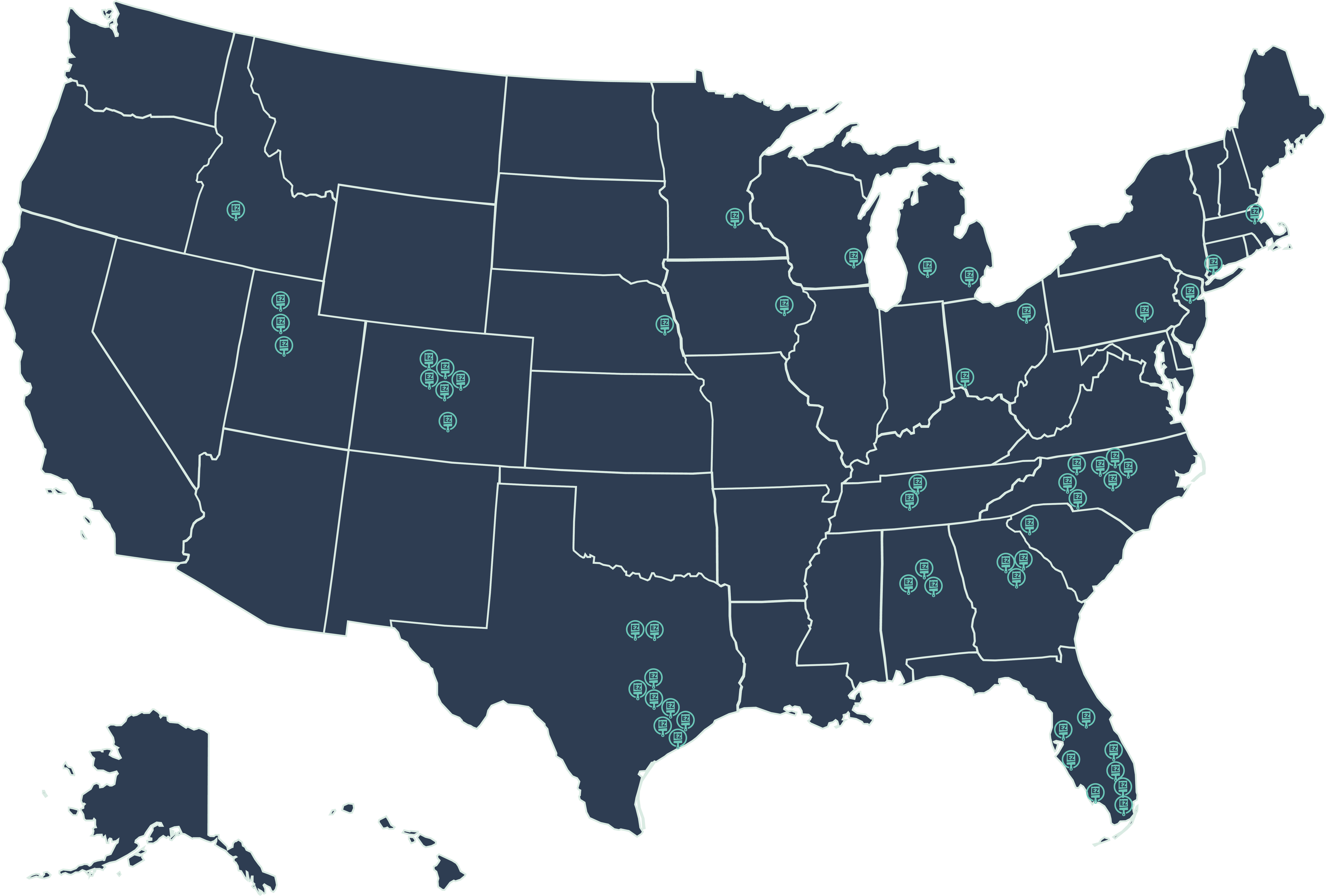 Map of Paint EZ locations